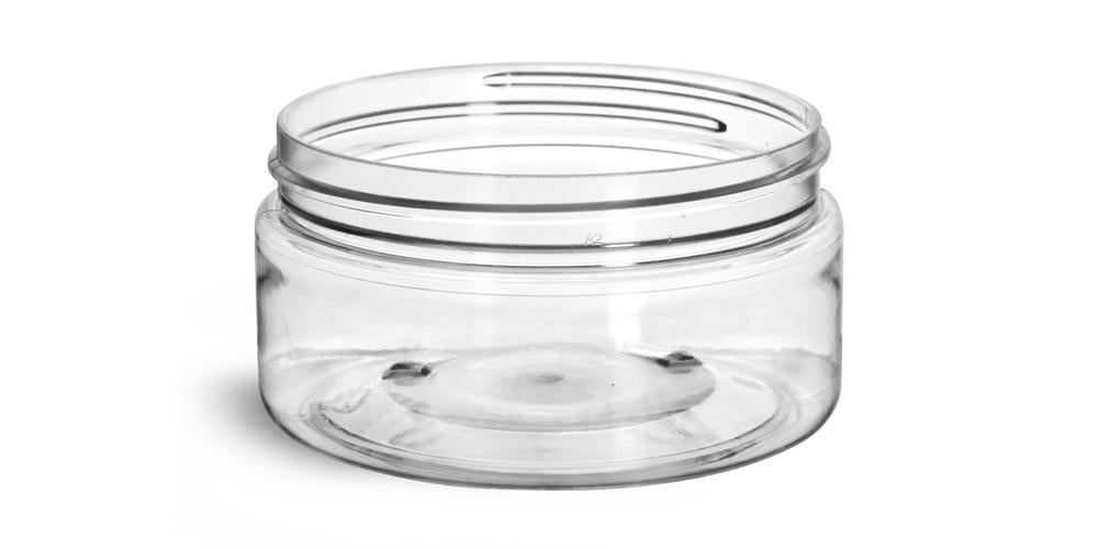 8 oz Clear PET Heavy Wall Jars BULK w/o caps