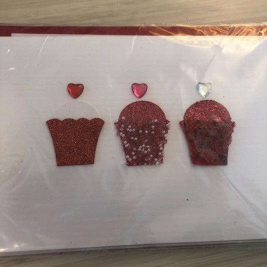 3 Glitter Cupcakes