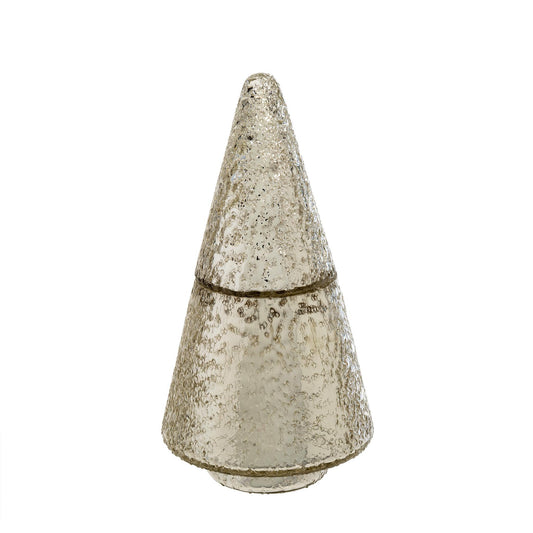 "Shimmer Tree Candle L Silver - Amber Spruce "